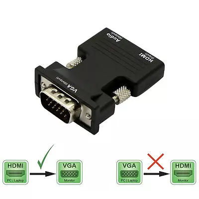 1080p HDMI To VGA Video Converter Audio Adapter PC Computer Laptop To TV Monitor • $5.08