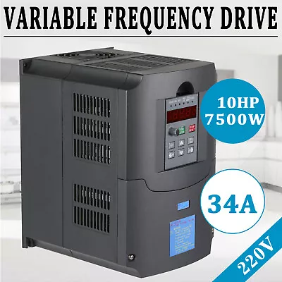 7.5kw 10hp 220v Vfd Single Phaseto 3 Phase Variable Frequency Drive Inverter Vsd • $169.90