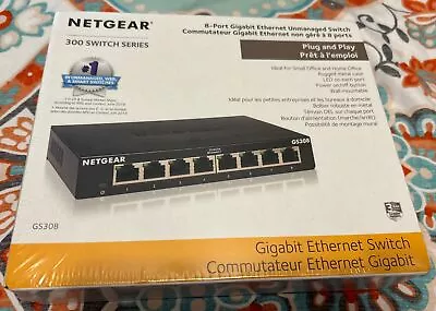 NETGEAR GS308-300PAS GS308 8 Gigabit Port Unmanaged Ethernet Switch • $4.58