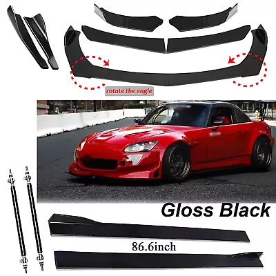 Front Bumper Lip Spoiler Splitter 86.6  Side Skirt Rear Lip For Honda S2000 • $79.99