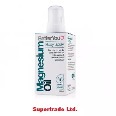 £9.80 • Buy BetterYou Magnesium Oil Original Body Spray Joint Muscle Recovery Relax - 100ml