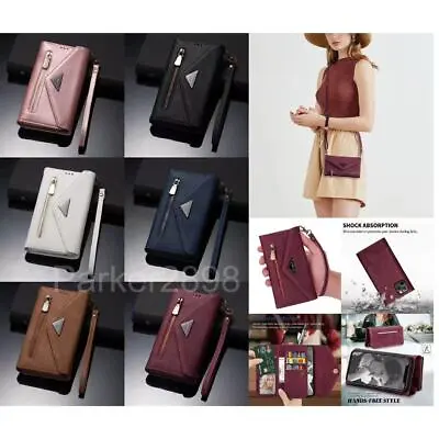 Case For IPhone 15 14 13 12 11 Pro XR XS 8 Plus Crossbody Leather Wallet Cover • $28.59