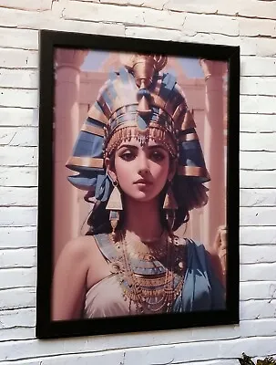 Egyptian Cleopatra Portrait SET OF 2 Art Deco Print Picture Framed Size A4 • £18.99