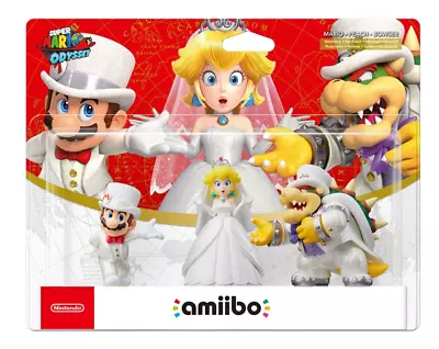 Nintendo Super Mario Odyssey Wedding Amiibo Triple Pack BRAND NEW • $180