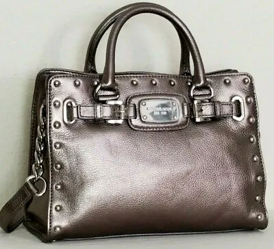 🌞michael Kors Hamilton Gunmetal Rock & Roll Silver Stud Shoulder Tote Bag🌺nwt! • $239.99