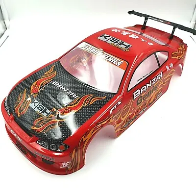 Ftx Banzai Pre-Painted Body Shell &Decals And Wing FTX6596 Nissan S15 Style 1/10 • £20.99