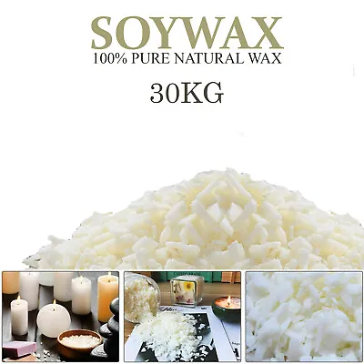 1KG-30KG Soy Wax 100% Pure Candle Making Wax Natural Flakes Clean Burning WHITE • £142