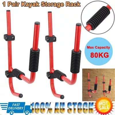 2X Kayak Storage Rack 80KG Carrier Canoe Paddle Surfboard Holder Wall Bracket • $29.99