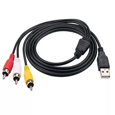 USB To 3RCA Cable Male Jack Splitter Audio Video AV Composite Adapter Cable • $8.99