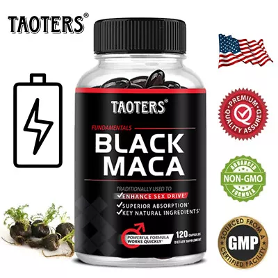 Black Maca Capsules 1000mg - Boost Energy Improve Stamina Testosterone Booster • $7.59