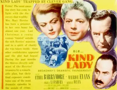 Kind Lady Angela Lansbury Ethel Barrymore Maurice Evans Keenan OLD MOVIE PHOTO • $5.55