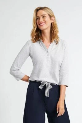 $22.07 • Buy Capture Spot 3/4 Sleeve Polo Womens Clothing  Tops Polo