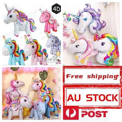 $5.50 • Buy Giant Unicorn Balloon 3D Unicorn Foil Balloon Birthday Party Decoration AU Stock