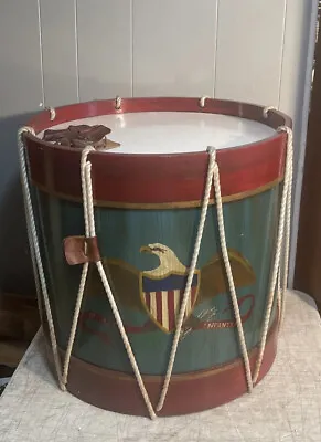 Vintage Civil War 9th Reg. Reproduction Drum Table 22” Ht By 23” Diameter • $229.97