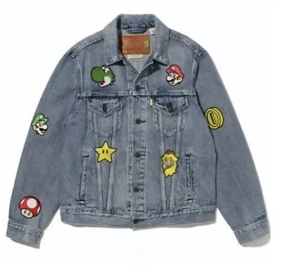 NINTENDO SUPER MARIO LEVI'S Men's VINTAGE FIT TRUCKER DENIM JACKET SZ XL NWT • $400