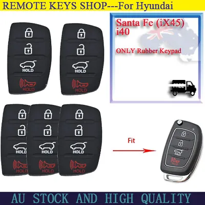 $16.99 • Buy 10*for Hyundai I40 I30 Ix35 Sante Fe Flip Key Rubber Keypad Remote Cover 4Button