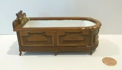  Bespaq Dollhouse Miniature Bathtub 8088 Nwn    New Walnut Finish • $46