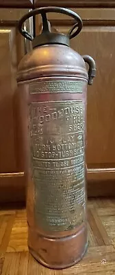 VINTAGE Woodhouse FIRE EXTINGUISHER COPPER BRASS (empty). Antique Genuine • $34.99