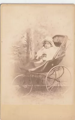 Cabinet Card  -  Young Child In Unusual 3 Wheel Pram. Bristol Studio • £8.50