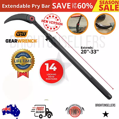 GearWrench 20-33 Inch Extendable Pry Bar Indexing Head Mechanics Demolition Tool • $106.79