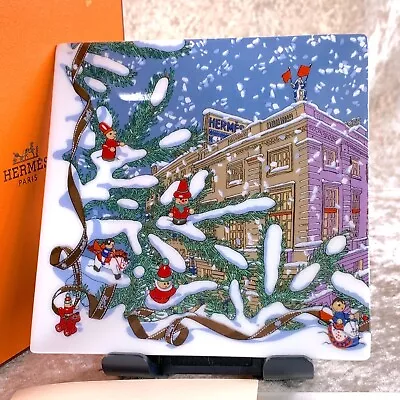 HERMES Paris Tray Plate CHRISTMAS NOEL AU 24 FAUBOURG Rare VIP Gift 11 Cm W/Case • $235