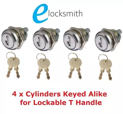4 X Keyed Alike Cylinders For Lockable Folding T Handle - Toolbox - Free Post • $86
