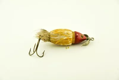 Vintage Paw Paw Hair Mouse Minnow Antique Fishing Lure Red Head BH6 • $17.50