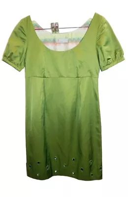 NWT Missoni Green Silk Blend Short Sleeve Grommet Dress Size 8 44 • $49.99