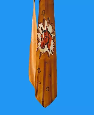 Silk Vintage Horse Print Rodeo/Cowboy/Rockabilly Necktie; Penney's Towncraft • $56.80