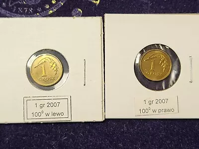 Poland 2007 1 Grosz X 2 Polish Mint Error Coin Sketka Twisted Eagle • $5.95