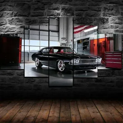 5 Pieces Chevrolet Chevelle Canvas Wall Art Classic American Muscle Car Poster • $17.95