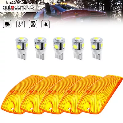 5x Cab Marker Roof Lights Amber For GMC Chevy C1500 3500 + 5X 5050 White LED • $10.88