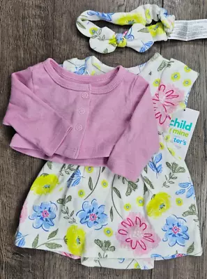 Baby Girl Clothes New Child Mine Carter's Preemie 3pc Dress Romper Outfit • $18.99