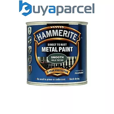 Hammerite 5158229 Direct To Rust Smooth Finish Metal Paint Wild Thyme 250ml HMMS • £13.47