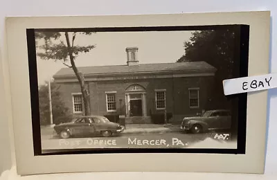 Old Mercer Pa. Us Post Office Old Cars Ekc Rppc Real Photo Postcard • $5.90