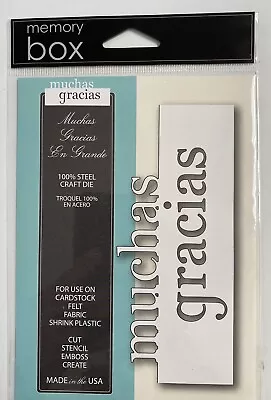 Memory Box Muchas Gracias New Border Metal Cutting Dies Thin Die 98921 • $11.95