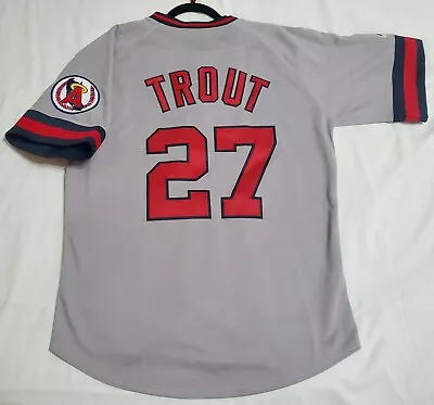 AUTHENTIC MAJESTIC MIKE TROUT MEDIUM LOS ANGELES ANGELS TBTC Jersey USA 6240 • $292.17