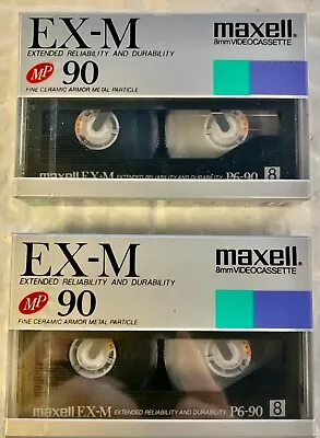 Maxell EX-M P6-90 8mm Video Cassette Tape - Brand New Sealed- Vintage Lot Of 2 • $9.95