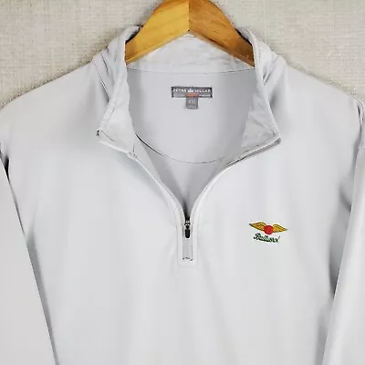 PETER MILLAR X BALTUSROL Size 2XL Perth 1/4 Zip Mens Pullover Gray Golf Wicking • $80.75