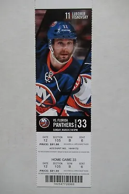 New York Islanders Vs Panthers 3/2/2013-14 Full Ticket ~ Lubomir Visnovsky • $19.99