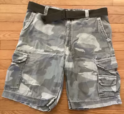 Mossimo Supply Co. Mens Green Camo Cargo Shorts Size 36 With Belt VTG • $19.99
