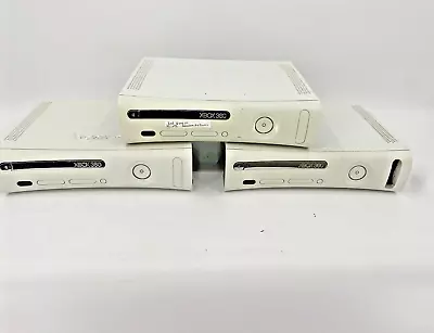 Lot Of 3 Microsoft Xbox 360 White Console For AS-IS Parts Only 2 RROD EB-11049 • $51.99