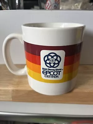 Vintage Epcot Center Walt Disney World Striped Ceramic Coffee Cup Mug Japan • $12.99