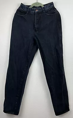 VINTAGE Mom Jeans VERTIGO Sz 12 28” Waist Tapered Blue/Black DENIM 80s 90s • $22.60