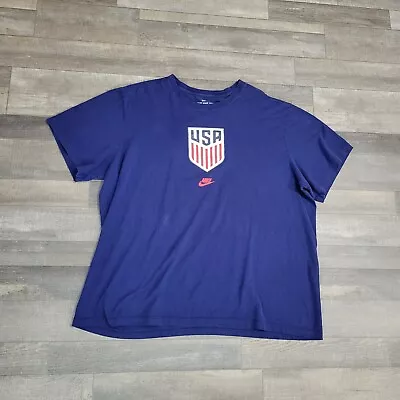 Nike USAMNT Soccer T Shirt Men's Size 2XL Blue USA • $9