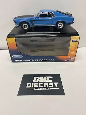 Welly 1969 Ford Mustang Boss 302 1:18 Scale Diecast Model Car Blue • $75
