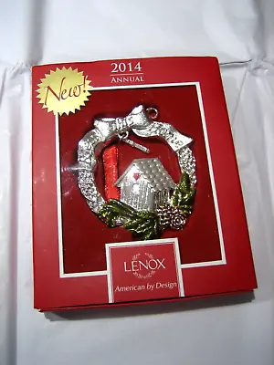 2014 Lenox Annual Bless This Home Silver Plated Ornament Birdhouse Wreath • $5