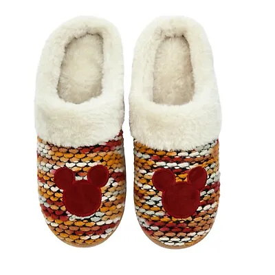 2023 Disney Parks Mickey Mouse Icon Homestead Fuzzy Slippers (m 9/10)(L11/12) • $41.99