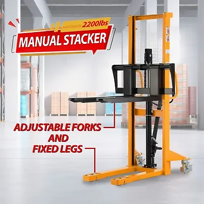 APOLLOLIFT Walkie Stacker 2200lb Manual Stacker Narrow Aisle Hand Pallet Stacker • $1500