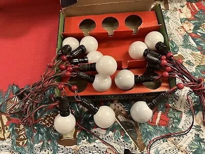 Vintage Christmas Lights ROYAL (SYLVANIA) C7 Fluorescent Corded 9 Bulb Set USA • $149.99